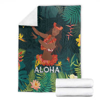 Hawaii Hula Girl Vintage Blanket Tropical Forest