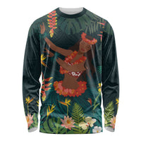 Hawaii Hula Girl Vintage Long Sleeve Shirt Tropical Forest LT7 Unisex Colorful - Polynesian Pride