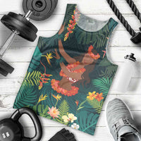 Hawaii Hula Girl Vintage Men Tank Top Tropical Forest