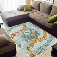 Hawaii Kaho'olawe Island Flowers Lei Area Rug Silver Hinahina Kū Kahakai