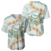 Hawaii Kaho'olawe Island Flowers Lei Baseball Jersey Silver Hinahina Kū Kahakai