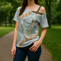 Hawaii Kaho'olawe Island Flowers Lei Cross Shoulder Shirt Silver Hinahina Kū Kahakai