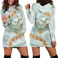 Hawaii Kaho'olawe Island Flowers Lei Hoodie Dress Silver Hinahina Kū Kahakai
