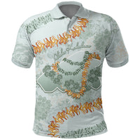 Hawaii Kaho'olawe Island Flowers Lei Polo Shirt Silver Hinahina Kū Kahakai LT7 Silver - Polynesian Pride