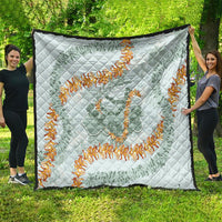 Hawaii Kaho'olawe Island Flowers Lei Quilt Silver Hinahina Kū Kahakai