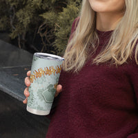 Hawaii Kaho'olawe Island Flowers Lei Tumbler Cup Silver Hinahina Kū Kahakai