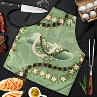 Hawaii Molokai Island Flowers Lei Apron Kukui Nut Mossy Green