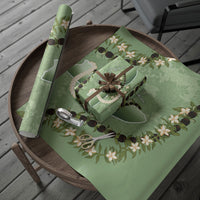 Hawaii Molokai Island Flowers Lei Wrapping Paper Kukui Nut Mossy Green