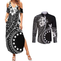 Kia Orana Cook Islands Couples Matching Summer Maxi Dress and Long Sleeve Button Shirt Tiare and Stars