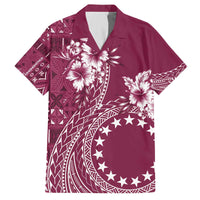 Kia Orana Cook Islands Family Matching Off Shoulder Short Dress and Hawaiian Shirt Tiare and Stars - Maroon