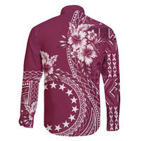 Kia Orana Cook Islands Family Matching Puletasi and Hawaiian Shirt Tiare and Stars - Maroon