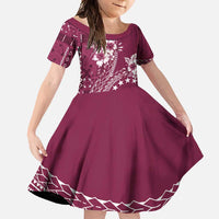 Kia Orana Cook Islands Family Matching Tank Maxi Dress and Hawaiian Shirt Tiare and Stars - Maroon