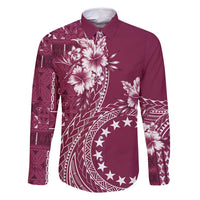Kia Orana Cook Islands Family Matching Tank Maxi Dress and Hawaiian Shirt Tiare and Stars - Maroon