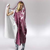 Kia Orana Cook Islands Hooded Blanket Tiare and Stars - Maroon