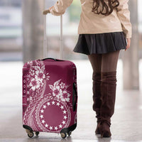 Kia Orana Cook Islands Luggage Cover Tiare and Stars - Maroon