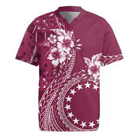 Kia Orana Cook Islands Rugby Jersey Tiare and Stars - Maroon