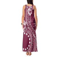 Kia Orana Cook Islands Tank Maxi Dress Tiare and Stars - Maroon