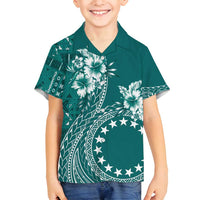 Kia Orana Cook Islands Family Matching Tank Maxi Dress and Hawaiian Shirt Tiare and Stars - Teal
