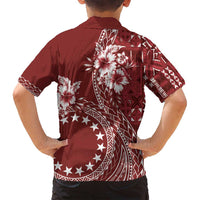 Kia Orana Cook Islands Family Matching Tank Maxi Dress and Hawaiian Shirt Tiare and Stars - Scarlet