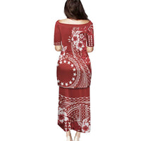 Kia Orana Cook Islands Puletasi Tiare and Stars - Scarlet