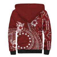 Kia Orana Cook Islands Sherpa Hoodie Tiare and Stars - Scarlet