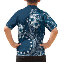 Kia Orana Cook Islands Family Matching Tank Maxi Dress and Hawaiian Shirt Tiare and Stars - Navy Blue