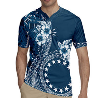Kia Orana Cook Islands Rugby Jersey Tiare and Stars - Navy Blue