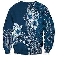 Kia Orana Cook Islands Sweatshirt Tiare and Stars - Navy Blue