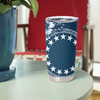Kia Orana Cook Islands Tumbler Cup Tiare & Stars - Navy Blue