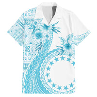 Kia Orana Cook Islands Family Matching Puletasi and Hawaiian Shirt Tiare and Stars - Turquoise