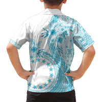 Kia Orana Cook Islands Family Matching Tank Maxi Dress and Hawaiian Shirt Tiare and Stars - Turquoise