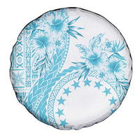 Kia Orana Cook Islands Spare Tire Cover Tiare and Stars - Turquoise