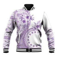 Kia Orana Cook Islands Baseball Jacket Tiare and Stars - Lavender