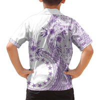 Kia Orana Cook Islands Family Matching Tank Maxi Dress and Hawaiian Shirt Tiare and Stars - Lavender