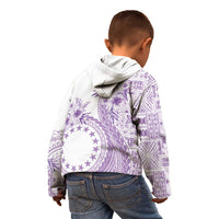 Kia Orana Cook Islands Kid Hoodie Tiare and Stars - Lavender