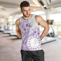 Kia Orana Cook Islands Men Tank Top Tiare and Stars - Lavender