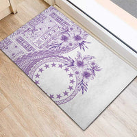 Kia Orana Cook Islands Rubber Doormat Tiare and Stars - Lavender