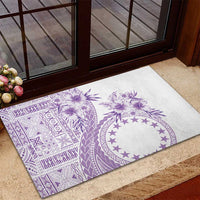 Kia Orana Cook Islands Rubber Doormat Tiare and Stars - Lavender