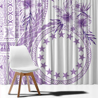 Kia Orana Cook Islands Window Curtain Tiare and Stars - Lavender