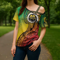 Vanuatu 45th Independence Anniversary Cross Shoulder Shirt Ni-Van Sandroing - Polynesian Pride