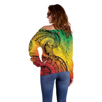 Vanuatu 45th Independence Anniversary Off Shoulder Sweater Ni-Van Sandroing - Polynesian Pride