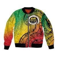 Vanuatu 45th Independence Anniversary Sleeve Zip Bomber Jacket Ni-Van Sandroing - Polynesian Pride