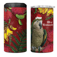 Kakapo Bird New Zealand 4 in 1 Can Cooler Tumbler Floral Christmas