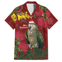 Kakapo Bird New Zealand Family Matching Tank Maxi Dress and Hawaiian Shirt Floral Christmas LT7 Dad's Shirt - Short Sleeve Red - Polynesian Pride