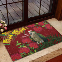 Kakapo Bird New Zealand Rubber Doormat Floral Christmas LT7 - Polynesian Pride