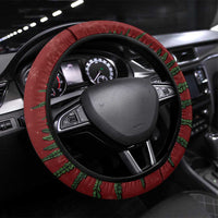 Kakapo Bird New Zealand Steering Wheel Cover Floral Christmas LT7 Universal Fit Red - Polynesian Pride