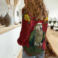 Kakapo Bird New Zealand Women Casual Shirt Floral Christmas
