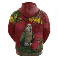 Kakapo Bird New Zealand Zip Hoodie Floral Christmas LT7 - Polynesian Pride