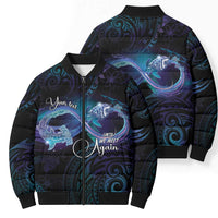 Polynesian Personalized Memorial Bomber Puffer Jacket Oceanic Infinity Symbol - Until We Meet Again - Polynesian Pride