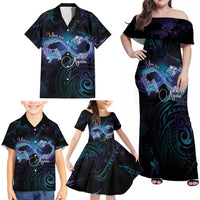 Polynesian Personalized Memorial Family Matching Off Shoulder Maxi Dress and Hawaiian Shirt Oceanic Infinity Symbol - Until We Meet Again - Polynesian Pride